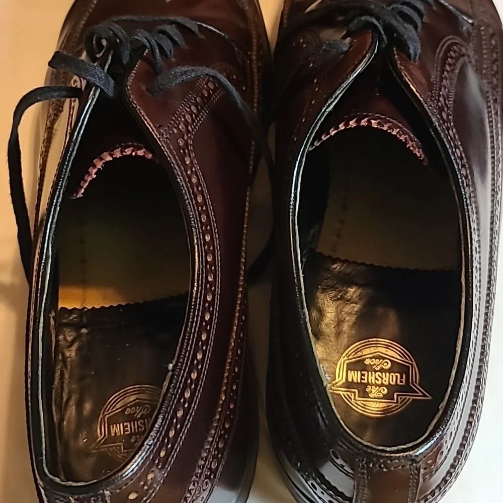 The Florsheim Shoe Men's Black Leather Lace-up Wingtip Oxford Dress Shoe Sz.12